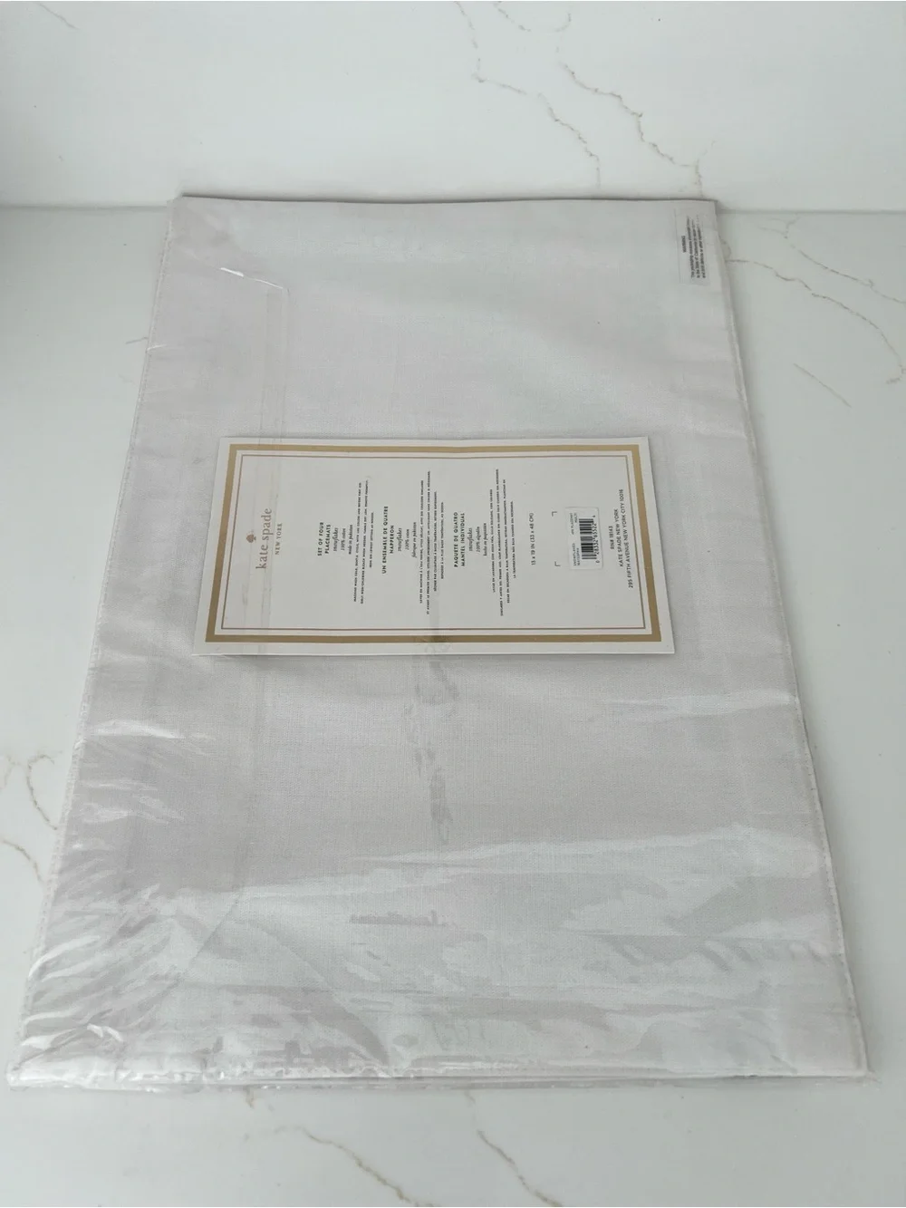 NWT kate spade White Placemats with Gold, Black & Silver Snowflakes (Set of 4)